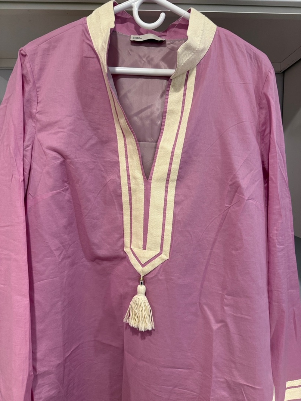 Tory Burch Pink Tunic with Ivory Trim
